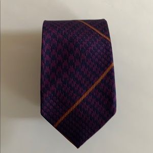 SOLD Eton 100% Silk Navy Purple Tie